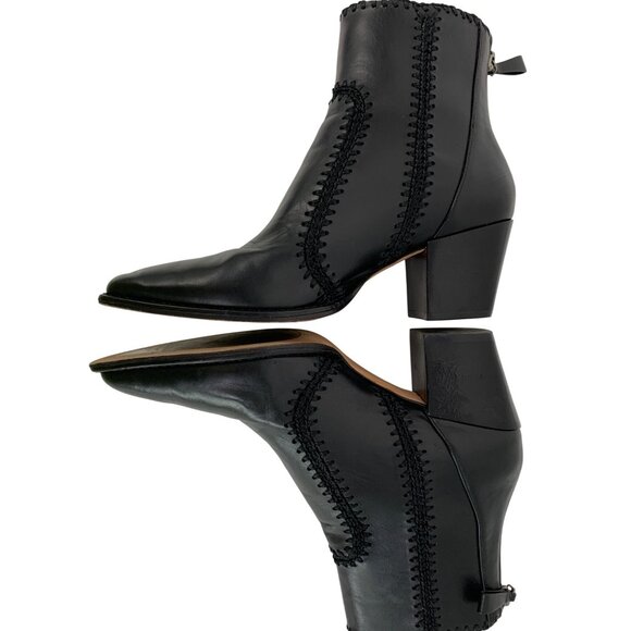 Alexandre Birman Benta Pieced Bootie Black Leather Ankle Sz 6.5/7 US 37 EU $750 - Picture 6 of 16